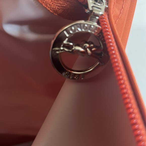 Longchamp Le Pliage Tote Bag, M Top Handle Orange Handbag New Retail $205 - Picture 9 of 16